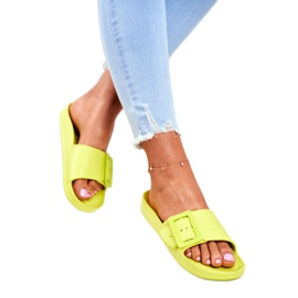 Damen Hausschuhe Big Star mit grüner Schnalle FF274A390 2