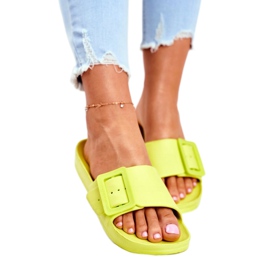 Damen Hausschuhe Big Star mit grüner Schnalle FF274A390 1