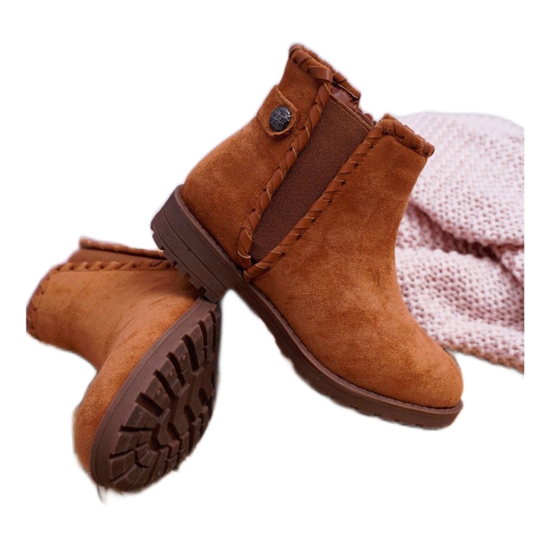 POPA Kinderstiefel Flacher Absatz Camel Sicarro braun 4