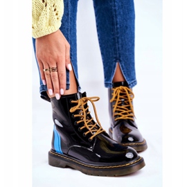 Damen Stiefel Trappers Glany Goe Leder Schwarz GG2N3056 1