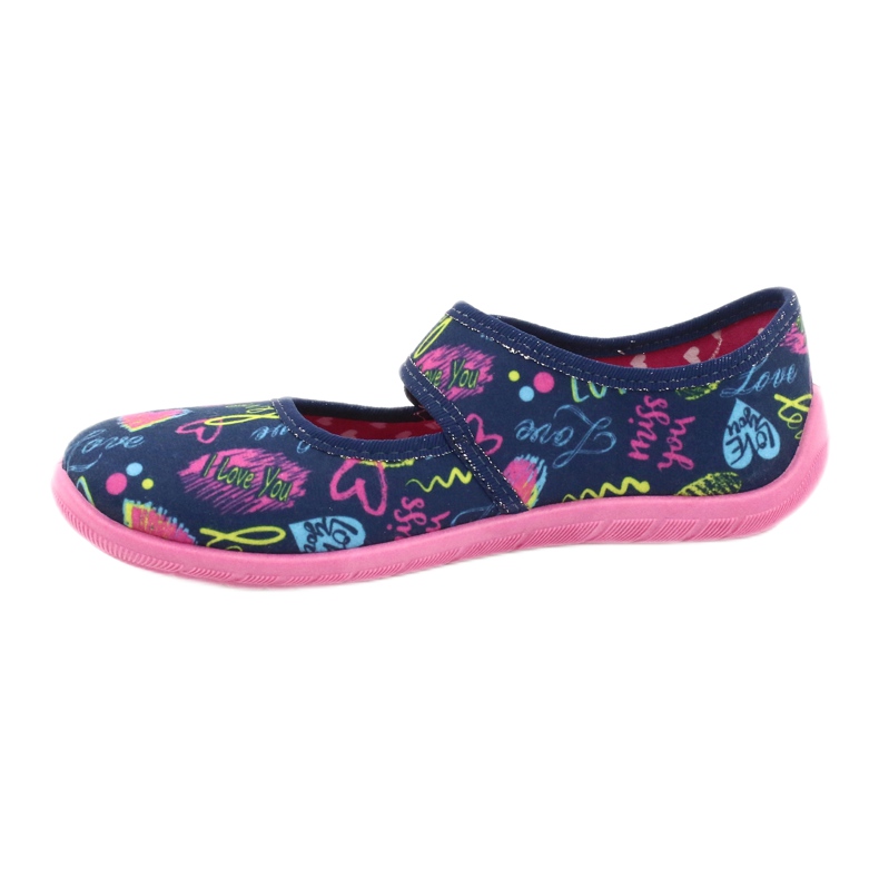 Befado Kinderschuhe 945Y431 marineblau rosa mehrfarbig gelb 2