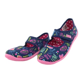 Befado Kinderschuhe 945Y431 marineblau rosa mehrfarbig gelb 3