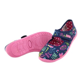 Befado Kinderschuhe 945Y431 marineblau rosa mehrfarbig gelb 4