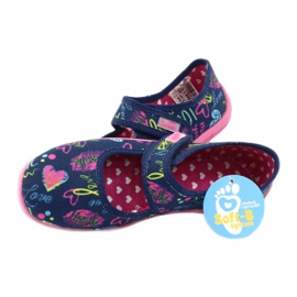 Befado Kinderschuhe 945Y431 marineblau rosa mehrfarbig gelb 5