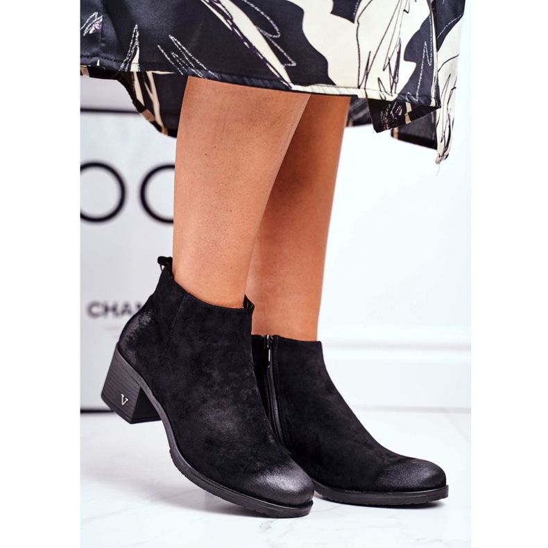 Vinceza Damenstiefel mit Absatz Wildleder Schwarz Volares 2