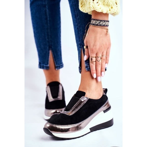 S.Barski Damen Sportschuhe Sneakers Schwarzes Leder Wilimont 1