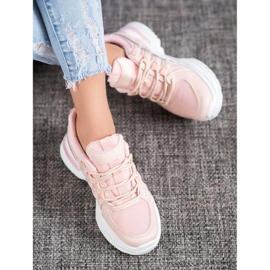 SHELOVET Modische Sportschuhe auf der Plattform rosa 1