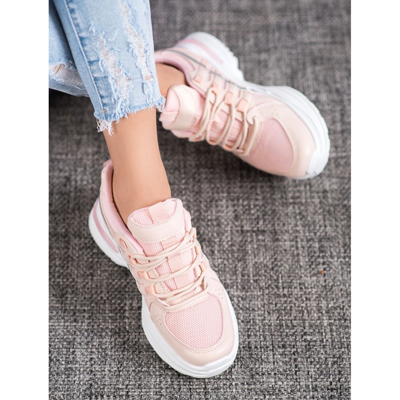 SHELOVET Modische Sportschuhe auf der Plattform rosa 1