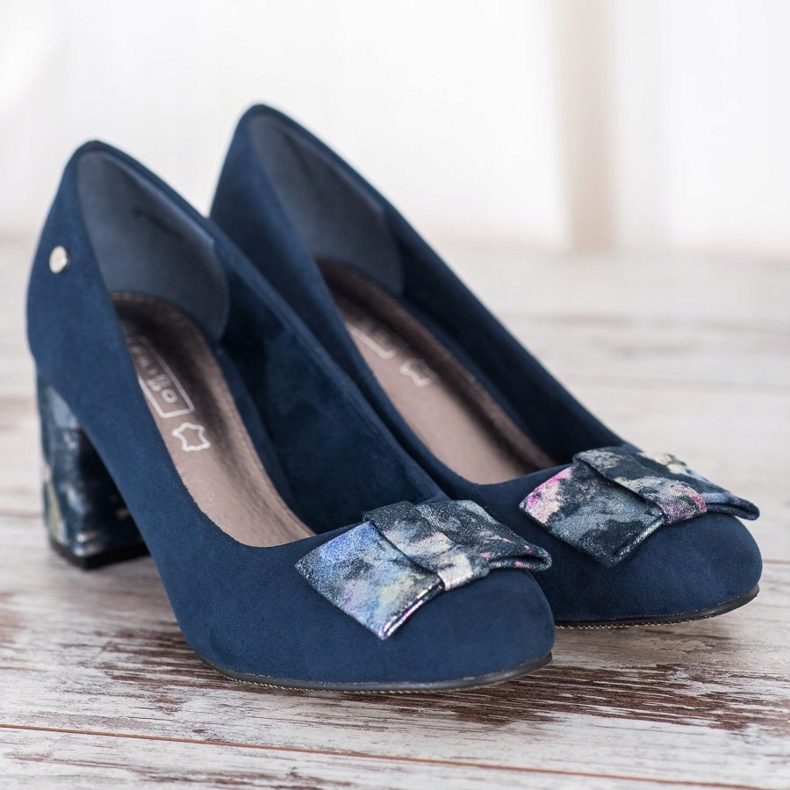 Filippo Bequeme Pumps auf einer Säule marineblau blau 2