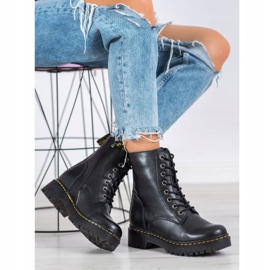 MCKEY Lederstiefel schwarz 1