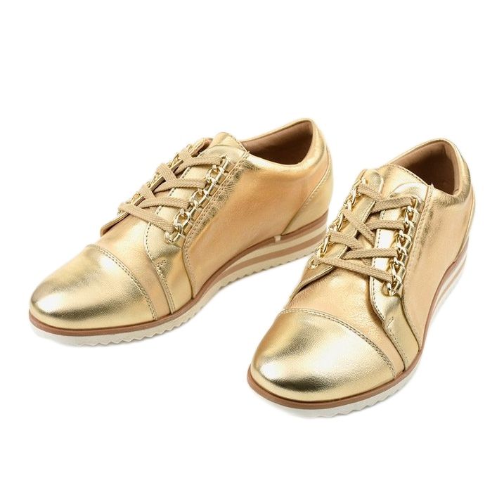 Goldene Sneakers mit Keilabsatz 15S8621 2