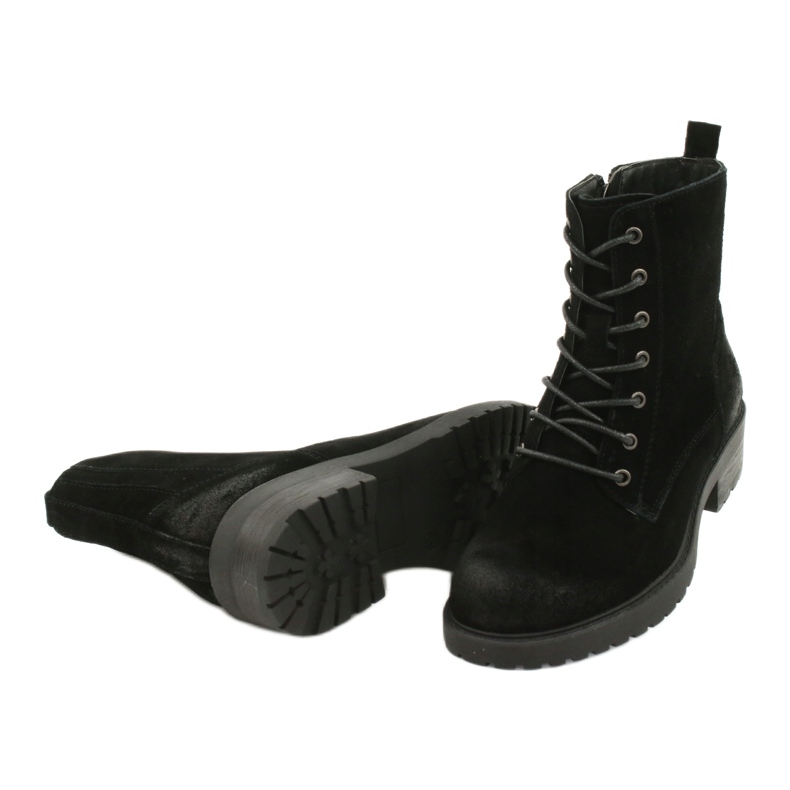 American Club Amerikanische schwarze Wildlederstiefel 3
