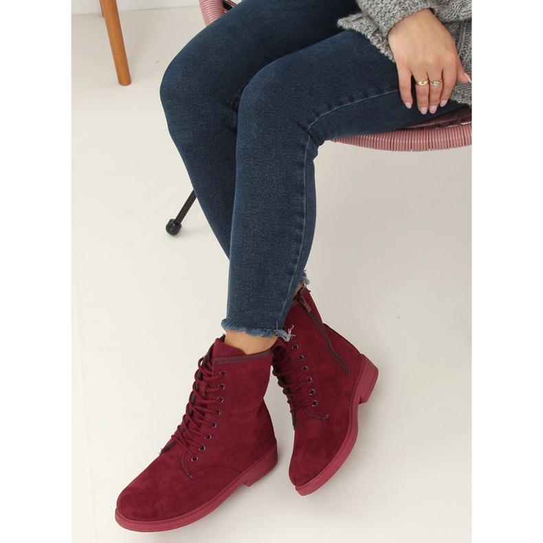 Bordeauxrote Schnürstiefel E2002 Wine 2