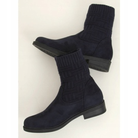 Stiefel mit Pullover-Obermaterial E2100 Navy marineblau 2