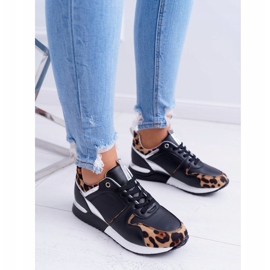 Damen Sportschuhe mit Leopardenmuster Schwarz Fippo mehrfarbig 2