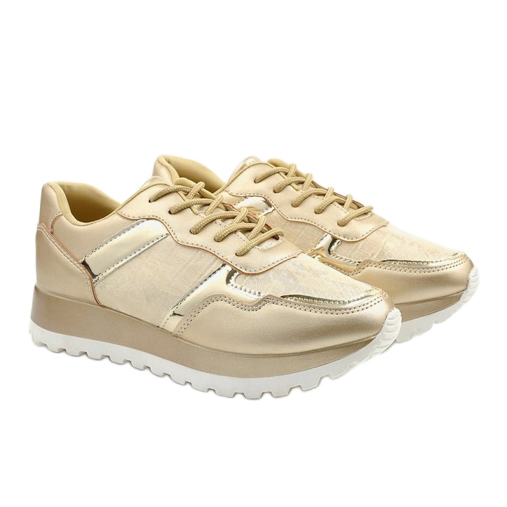 Goldene Sportschuhe aus Kunstleder 2019-447 2