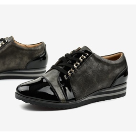 Schwarz Modische Keil Turnschuhe 15S8621 1