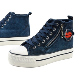 Dane's marineblaue Keilsneaker zum Schnüren 1