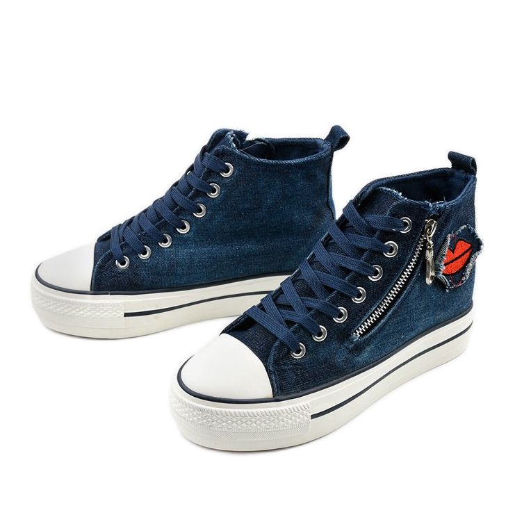 Dane's marineblaue Keilsneaker zum Schnüren 2