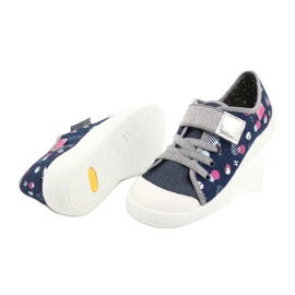 Befado Kinderschuhe 251Y149 marineblau rosa silber grau 4
