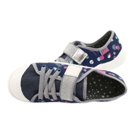 Befado Kinderschuhe 251Y149 marineblau rosa silber grau 5