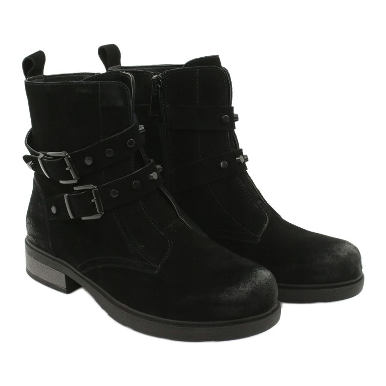 American Club Amerikanische schwarze Wildleder Stiefeletten 4