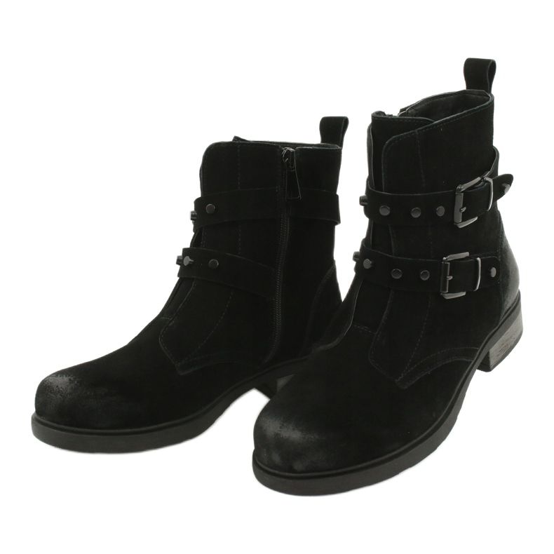 American Club Amerikanische schwarze Wildleder Stiefeletten 2