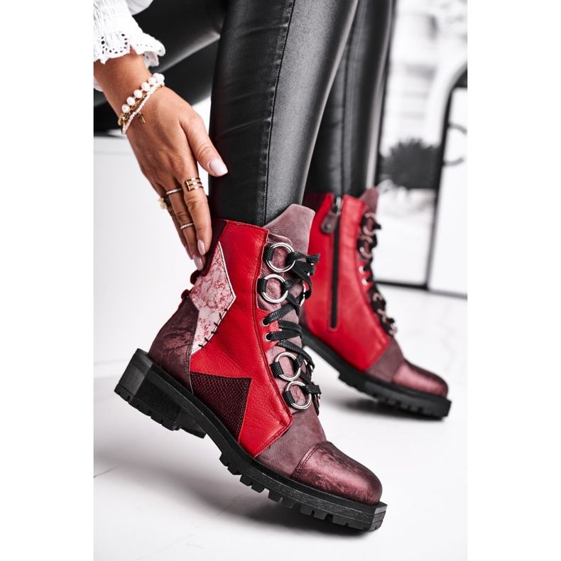 Damenstiefel Leder Maciejka Burgund 04184-23 / 00-3 rot 1