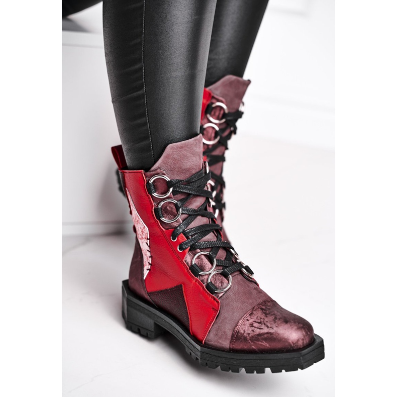 Damenstiefel Leder Maciejka Burgund 04184-23 / 00-3 rot 2