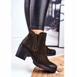 S.Barski Damenstiefel On Heel Warm Khaki Veronica braun 1