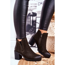 S.Barski Damenstiefel On Heel Warm Khaki Veronica braun 2