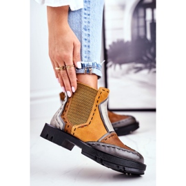 Damen Jodhpur-Stiefel aus Leder Maciejka Gelb 04634 mehrfarbig 1