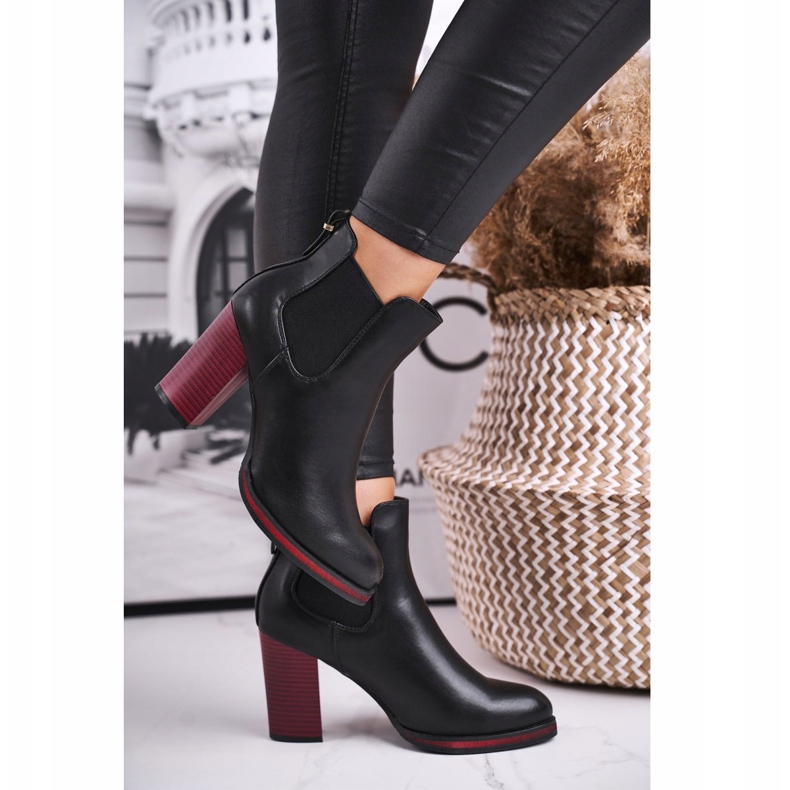 Damen Stiefel auf High Heel Sergio Leone Schwarz BT538 1