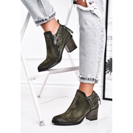 Damen Stiefel mit Absatz Maciejka Spring Leather Olive 04812-24 grün 2