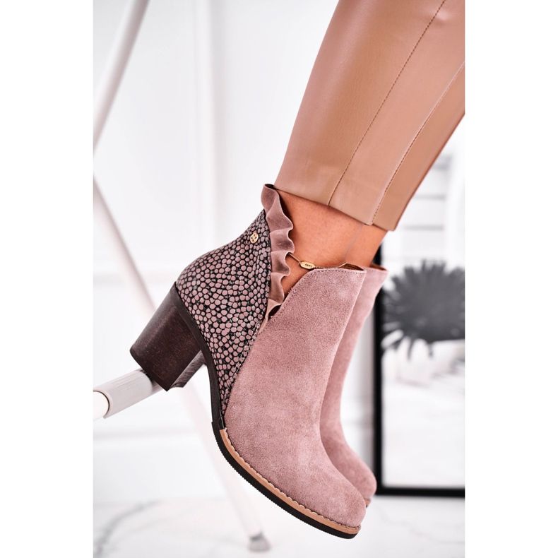 Damenstiefel mit Absatz, Leder Frühling Maciejka Beige 04833-04 1