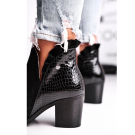 Damenstiefel mit Absatz, Leder Frühling Maciejka Schwarz 04833-01 1