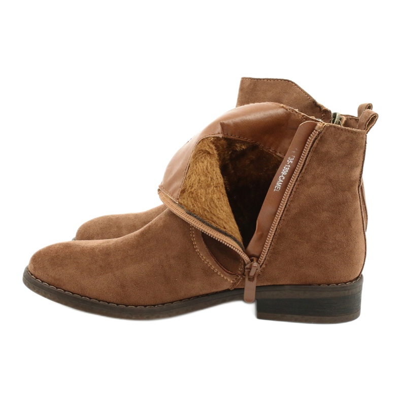 Evento Camel Wildleder Stiefeletten mit Reißverschlüssen braun 5