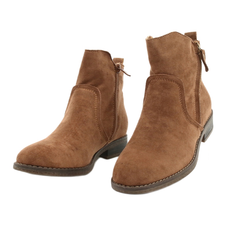 Evento Camel Wildleder Stiefeletten mit Reißverschlüssen braun 2