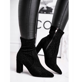 S.Barski Damenstiefel mit Absatz Centki Black Panther schwarz 2