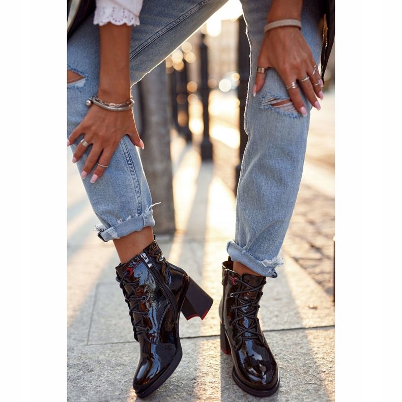 S.Barski Damenstiefel mit Absatz Lackiert Schwarz Do It Better 2