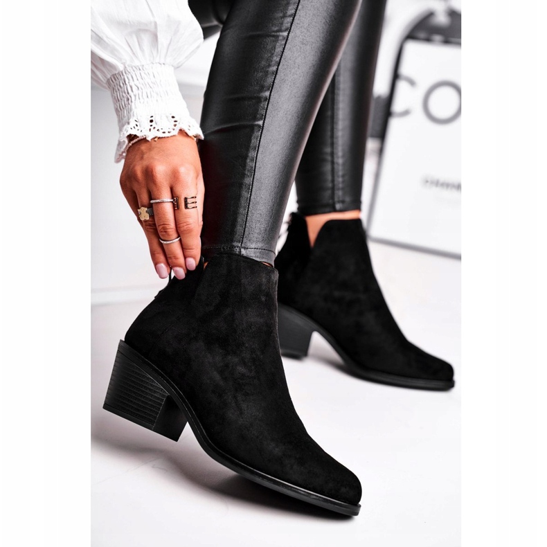 S.Barski Damen Stiefel Flacher Absatz Warm Herbst Schwarz Milky 1