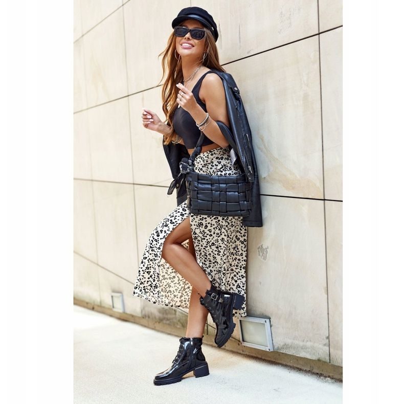 S.Barski Damen Stiefel Lackiert Schwarz Drive Me Crazy 2