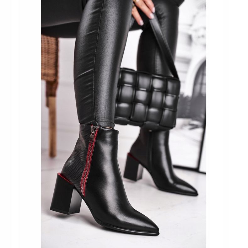 S.Barski Schwarze Lippi Damen Schwarze Stiefel 1
