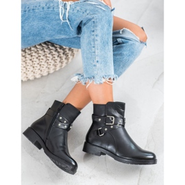 Bella Paris Stylische Arbeiterstiefel schwarz 1