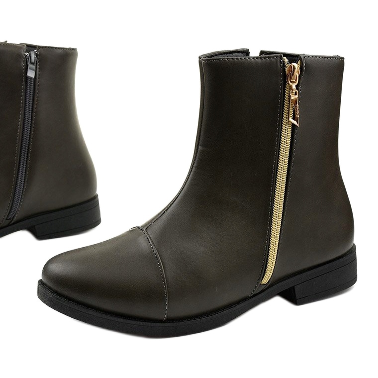 Kelera graue flache Damenstiefel 1