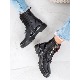 VINCEZA lackierte Arbeiter schwarz 1