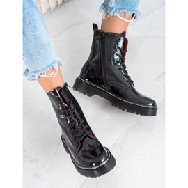 VINCEZA lackierte Arbeiter schwarz 2