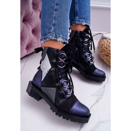 Damenstiefel Leder Maciejka Marineblau 04184-17 / 00-3 1