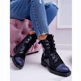 Damenstiefel Leder Maciejka Marineblau 04184-17 / 00-3 2
