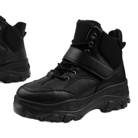 Schwarzer modischer Sport-Sneaker aus Eco-Leder Soulsille 1